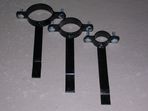 150mm Black Bolted Clips - Suit Black Pipe